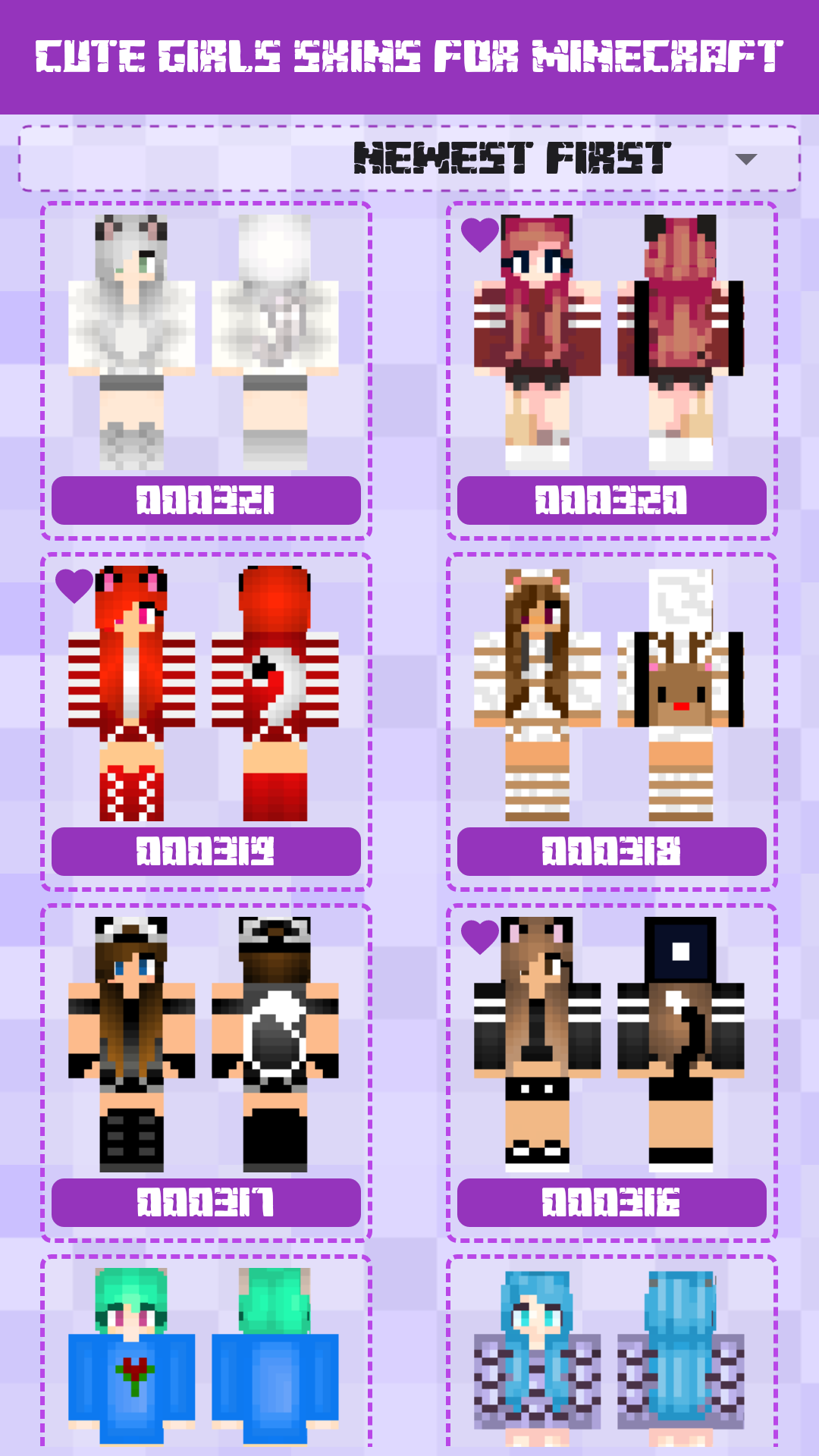 Cute Girls Skins for Minecraft: Screen 1